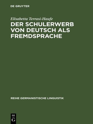 cover image of Der Schulerwerb von Deutsch als Fremdsprache